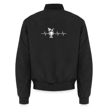 Cocktail Heartbeat – Taste the Vibes - Unisex Bomberjacke - Schwarz - Hinten - AI Model Male 185 light (185cm)