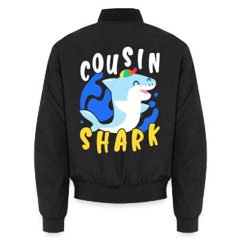 Cousin Hai-Liebhaber Meeresbiologie Meerestier - Unisex Bomberjacke - Schwarz - Hinten - AI Model Male 185 light (185cm)
