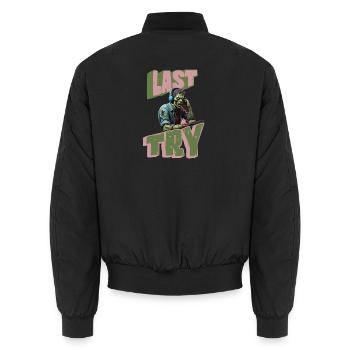 Last TRY Gamer Zombie - Unisex Bomberjacke - Schwarz - Hinten - AI Model Male 185 light (185cm)
