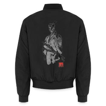 Samurai in seinem Daisho - Unisex Bomberjacke - Schwarz - Hinten - AI Model Male 185 light (185cm)