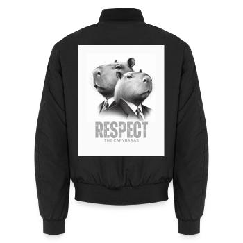 Charmante Capybaras in Anzügen - Unisex Bomberjacke - Schwarz - Hinten - AI Model Male 185 light (185cm)