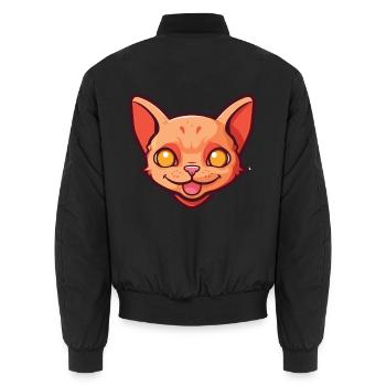 Rote Devon Rex Katze Cartoon Aquarell Illustration - Unisex Bomberjacke - Schwarz - Hinten - AI Model Male 185 light (185cm)