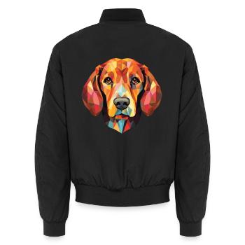 Polnische Jagdhundrasse Aquarell-Illustration - Unisex Bomberjacke - Schwarz - Hinten - AI Model Male 185 light (185cm)