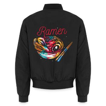 Verführerische Ramen Nudelsuppe - Unisex Bomberjacke - Schwarz - Hinten - AI Model Male 185 light (185cm)
