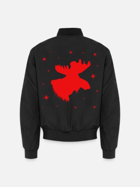 Elch Rentier Hirsch - Unisex Bomberjacke - Schwarz