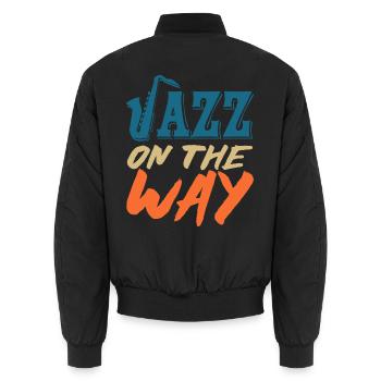 Jazz Geschenk - Unisex Bomberjacke - Schwarz - Hinten - AI Model Male 185 light (185cm)