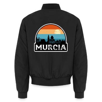 Murcia Spanien Flagge Skyline Reisesouvenir - Unisex Bomberjacke - Schwarz - Hinten - AI Model Male 185 light (185cm)