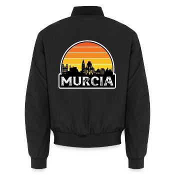 Murcia Spanien Flagge Skyline Reisesouvenir - Unisex Bomberjacke - Schwarz - Hinten - AI Model Male 185 light (185cm)