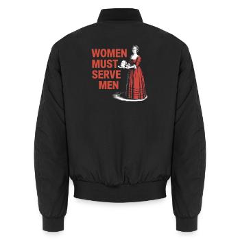 Women mus serve men - Unisex Bomberjacke - Schwarz - Hinten - AI Model Male 185 light (185cm)