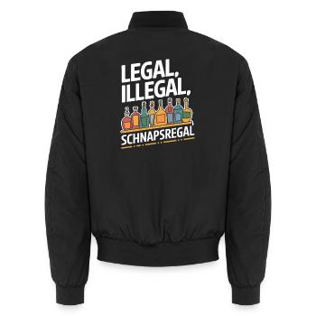 Legal Illegal Schnapsregal - Unisex Bomberjacke - Schwarz - Hinten - AI Model Male 185 light (185cm)