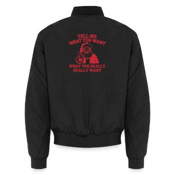 Tell me what you want! - Unisex Bomberjacke - Schwarz - Hinten - AI Model Male 185 light (185cm)