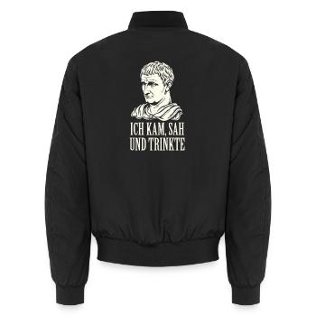 Ich kam, sah und trinkte - Unisex Bomberjacke - Schwarz - Hinten - AI Model Male 185 light (185cm)