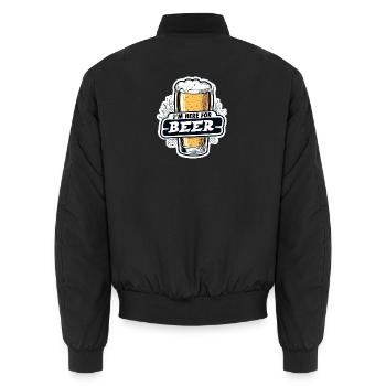 I'm here for Beer - Unisex Bomberjacke - Schwarz - Hinten - AI Model Male 185 light (185cm)