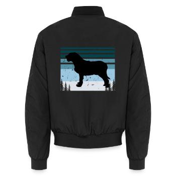 Istrischer grobhaariger Jagdhund Silhouette Retro - Unisex Bomberjacke - Schwarz - Hinten - AI Model Male 185 light (185cm)