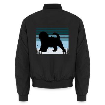 Cockapoo Hundeliebhaber Silhouette Vintage Sonnenuntergang - Unisex Bomberjacke - Schwarz - Hinten - AI Model Male 185 light (185cm)