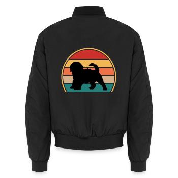 Cockapoo Hundeliebhaber Silhouette Vintage Sonnenuntergang - Unisex Bomberjacke - Schwarz - Hinten - AI Model Male 185 light (185cm)