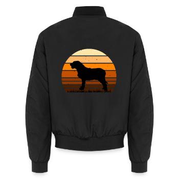 Istrischer grobhaariger Jagdhund Silhouette Retro - Unisex Bomberjacke - Schwarz - Hinten - AI Model Male 185 light (185cm)
