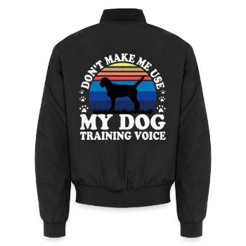 Griffon Fauve De Bretagne Hund Silhouette Retro - Unisex Bomberjacke - Schwarz - Hinten - AI Model Male 185 light (185cm)