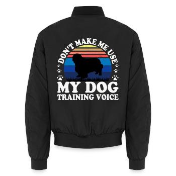 Klempner Spaniel Hund Liebe Silhouette Vintage Sonnenuntergang - Unisex Bomberjacke - Schwarz - Hinten - AI Model Male 185 light (185cm)