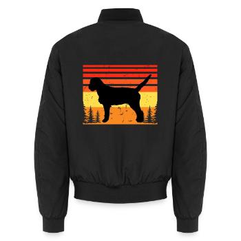 Griffon Fauve De Bretagne Hundesilhouette Retro - Unisex Bomberjacke - Schwarz - Hinten - AI Model Male 185 light (185cm)