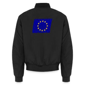 EU Flag Flagge Europa Euro Union painted gemalt - Unisex Bomberjacke - Schwarz - Hinten - AI Model Male 185 light (185cm)