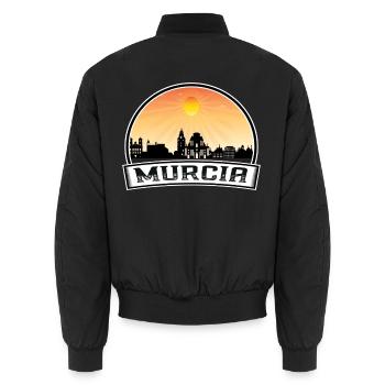 Murcia Spanien Skyline Vintage Sonnenuntergang Reise Souveni - Unisex Bomberjacke - Schwarz - Hinten - AI Model Male 185 light (185cm)