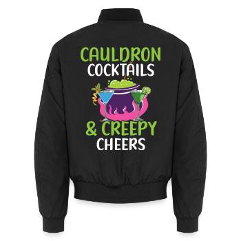 Kessel-Cocktails & gruselige Prostata Halloween - Unisex Bomberjacke - Schwarz - Hinten - AI Model Male 185 light (185cm)