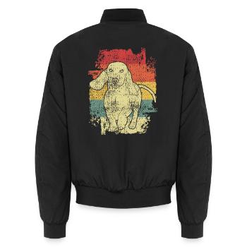 Dackel Vintage - Unisex Bomberjacke - Schwarz - Hinten - AI Model Male 185 light (185cm)