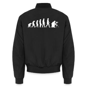 Evolution Fotograf - Unisex Bomberjacke - Schwarz - Hinten - AI Model Male 185 light (185cm)