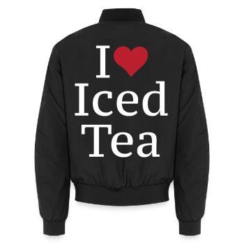 Fruchtiger Eistee Sommerdrink - Unisex Bomberjacke - Schwarz - Hinten - AI Model Male 185 light (185cm)