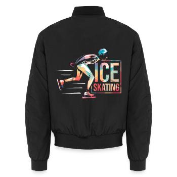 Eleganter Eiskunstlauf Wettkampf - Unisex Bomberjacke - Schwarz - Hinten - AI Model Male 185 light (185cm)