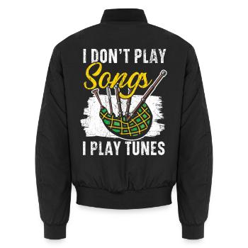 Ich spiele keine Lieder ich spiele Melodien Musike - Unisex Bomberjacke - Schwarz - Hinten - AI Model Male 185 light (185cm)