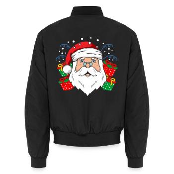 Santa Weihnachtsmann - Unisex Bomberjacke - Schwarz - Hinten - AI Model Male 185 light (185cm)