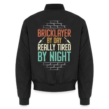 Maurer am Tag wirklich müde in der Nacht Maurer Be - Unisex Bomberjacke - Schwarz - Hinten - AI Model Male 185 light (185cm)