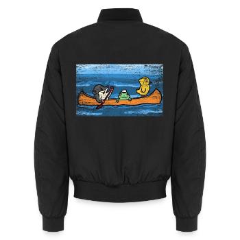 Pfeilschneller Kanufahrer Wildwasser - Unisex Bomberjacke - Schwarz - Hinten - AI Model Male 185 light (185cm)