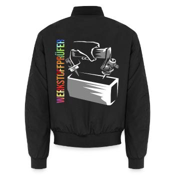 Gewissenhafter Werkstoffprüfer Labor - Unisex Bomberjacke - Schwarz - Hinten - AI Model Male 185 light (185cm)