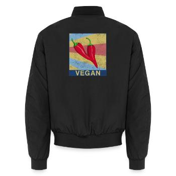 Chilli Nahrung Nahrungsmittel Lecker Essen Gemüse - Unisex Bomberjacke - Schwarz - Hinten - AI Model Male 185 light (185cm)