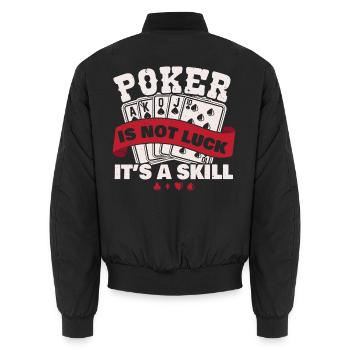 Poker Es ist kein Glück, sondern Geschicklichkeit - Unisex Bomberjacke - Schwarz - Hinten - AI Model Male 185 light (185cm)