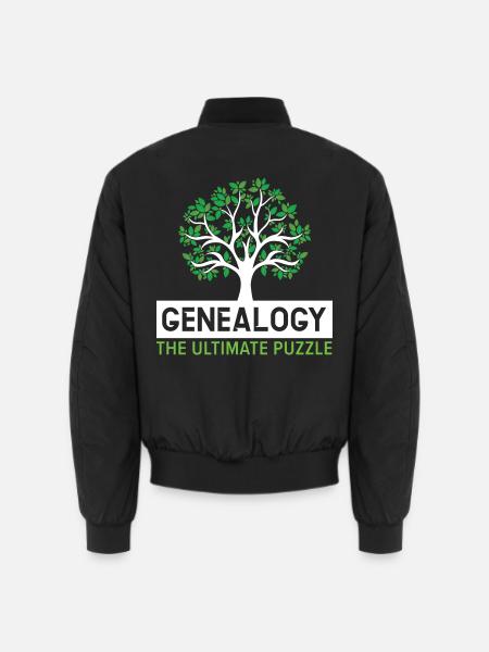 Genealogie Das ultimative Rätsel Genealogen - Unisex Bomberjacke - Schwarz