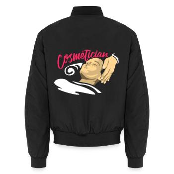 Zauberhafte Kosmetikerin Schminkkunst - Unisex Bomberjacke - Schwarz - Hinten - AI Model Male 185 light (185cm)