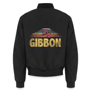 Schwungvoller Gibbon Baumakrobat - Unisex Bomberjacke - Schwarz - Hinten - AI Model Male 185 light (185cm)