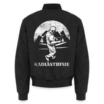 Fündige Wünschelrute Wassersuche - Unisex Bomberjacke - Schwarz - Hinten - AI Model Male 185 light (185cm)