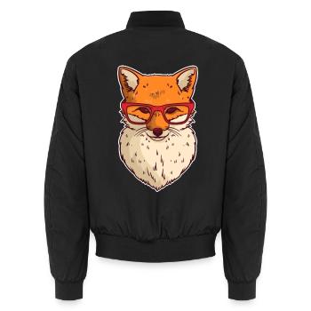 Brillanter Nerd Fuchs Schulhof - Unisex Bomberjacke - Schwarz - Hinten - AI Model Male 185 light (185cm)