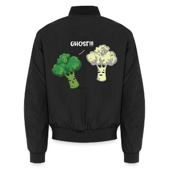 Knackfrischer Brokkoli Blumenkohl Salat - Unisex Bomberjacke - Schwarz - Hinten - AI Model Male 185 light (185cm)