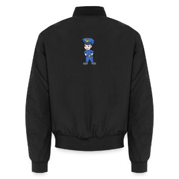 Kleiner Polizist Nachwuchspolizist Nachwuchs - Unisex Bomberjacke - Schwarz - Hinten - AI Model Male 185 light (185cm)