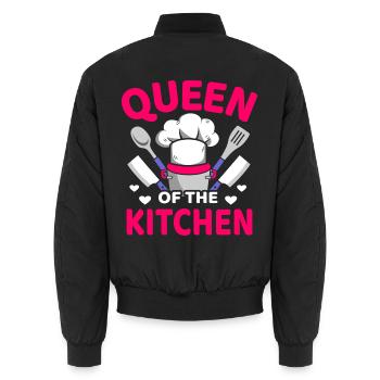 Queen Of The Kitchen Köchin Kochen - Unisex Bomberjacke - Schwarz - Hinten - AI Model Male 185 light (185cm)