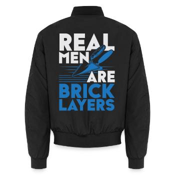 Echte Männer sind Maurer Maurer Beruf Ziegelsteinl - Unisex Bomberjacke - Schwarz - Hinten - AI Model Male 185 light (185cm)