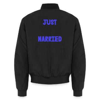VALENTINSTAG. Junggesellinnenabschied. ICH LIEBE DICH. ICH LIEBE DICH. LIEBE - Unisex Bomberjacke - Schwarz - Hinten - AI Model Male 185 light (185cm)