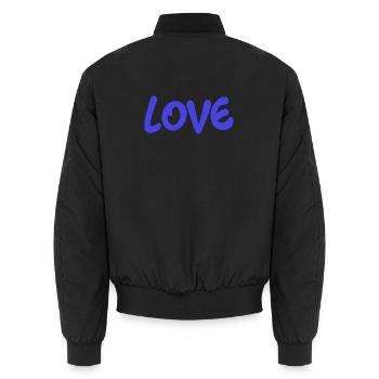 VALENTINSTAG. Junggesellinnenabschied. ICH LIEBE DICH. ICH LIEBE DICH. LIEBE - Unisex Bomberjacke - Schwarz - Hinten - AI Model Male 185 light (185cm)
