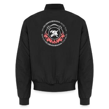 Ein Feuerwehrmann muss tun hell - Unisex Bomberjacke - Schwarz - Hinten - AI Model Male 185 light (185cm)